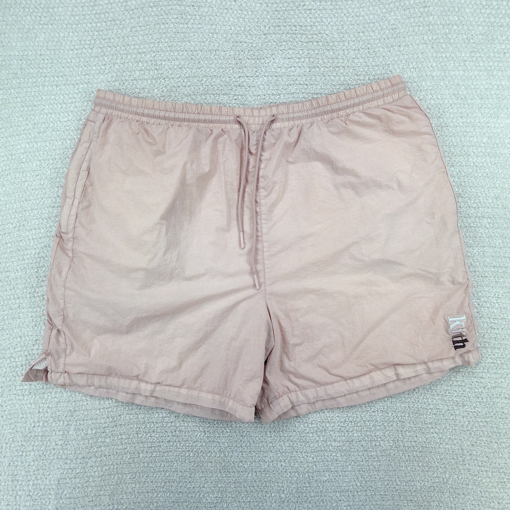 Kith Active Swim Shorts XL Pink Mesh Lined Nylon Swim Trunks KH7034